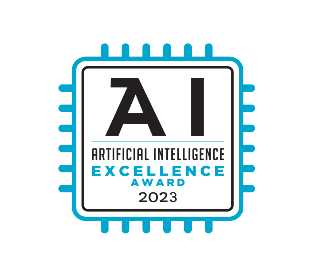 Crest, badge, or seal from Business Intelligence Group for 2023 AI Excellence Awards